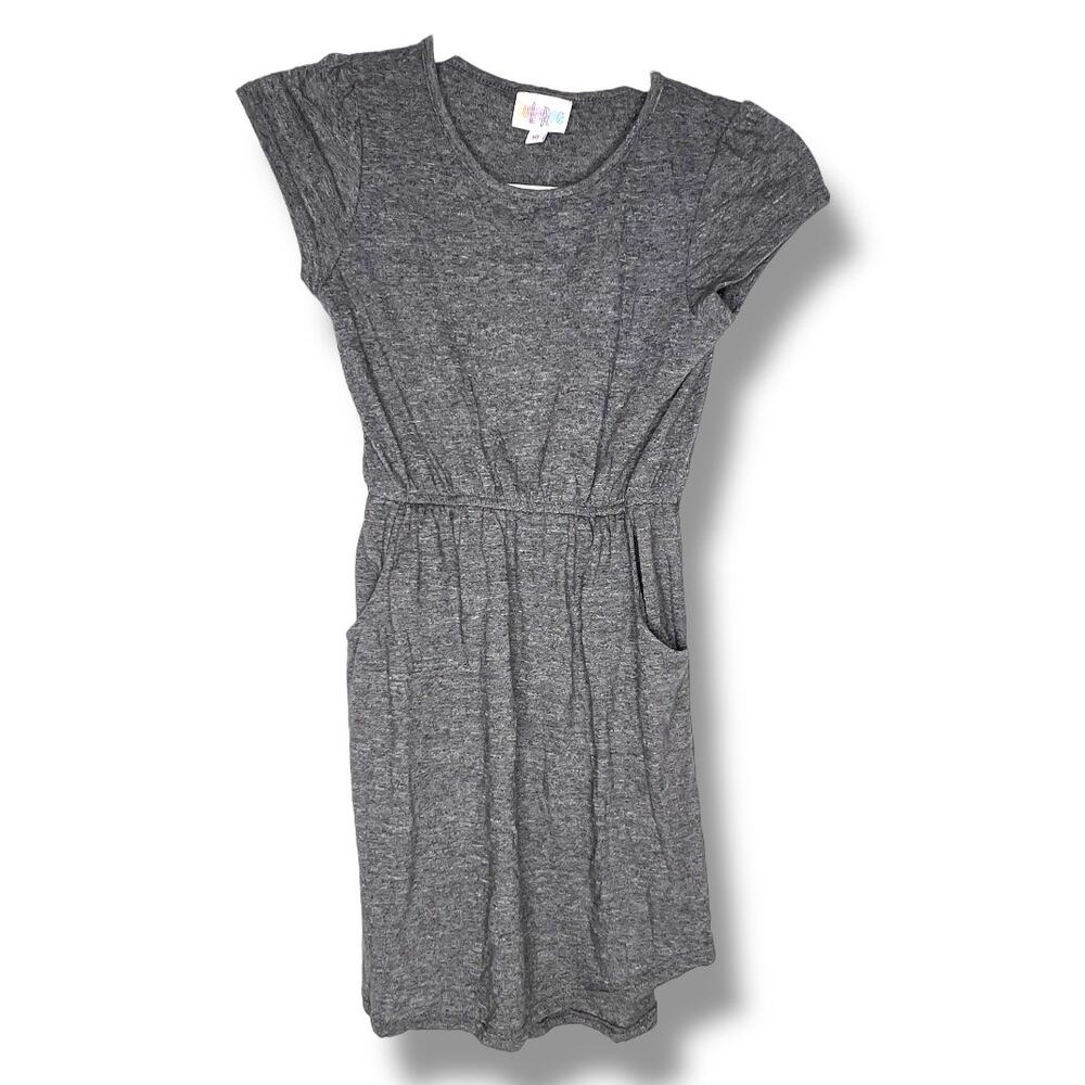 Girls LuLaRoe Basic Grey Mae Dress Size 10 - Picture 1 of 6